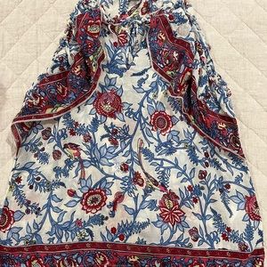 J.Crew Point Sur Sleeveless Ruffle Block Print Top